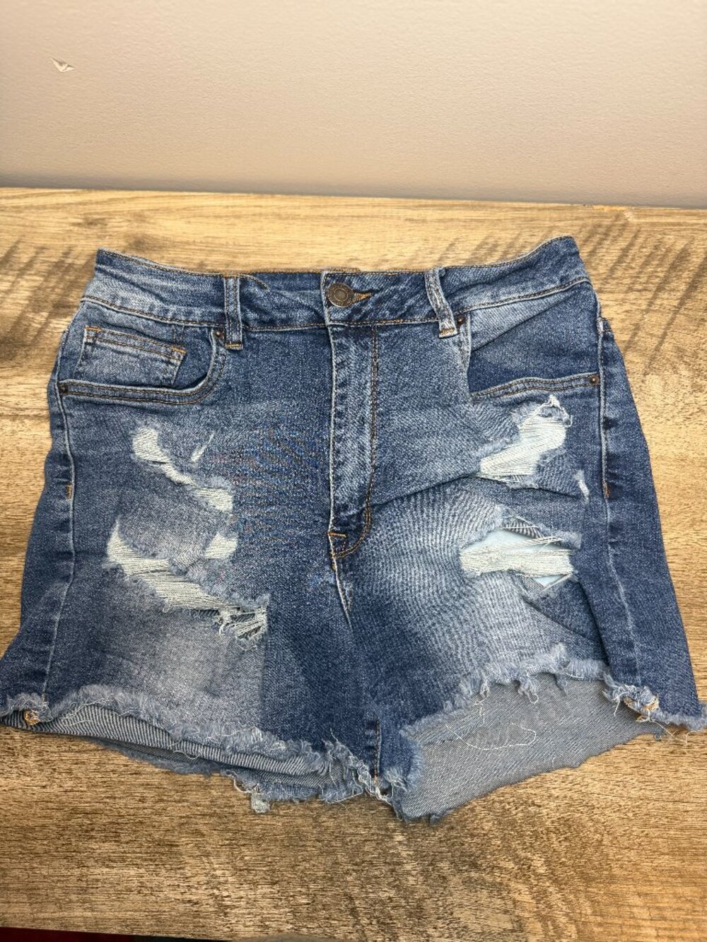 MIAMI High Rise Distressed Denim Shorts | Size 11